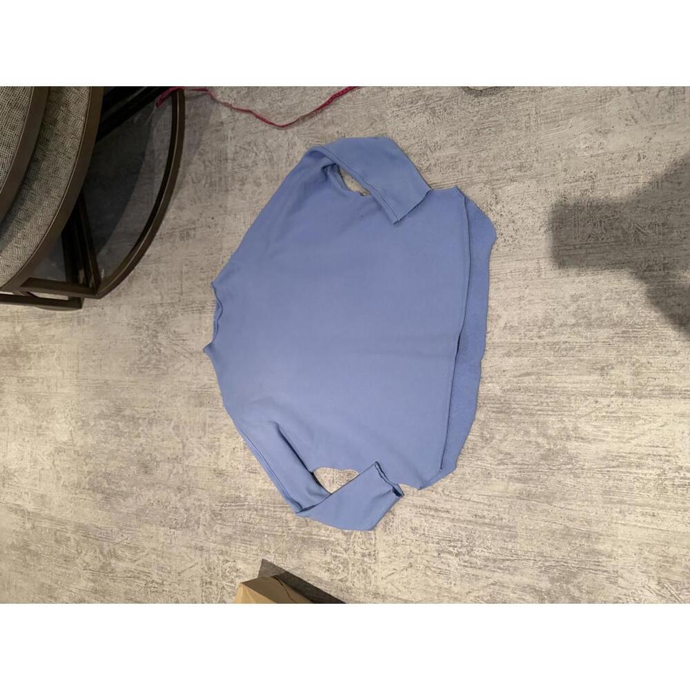 Frank & Eileen Anna Light Blue Capelet Sweatshirt Size M - Picture 2 of 5